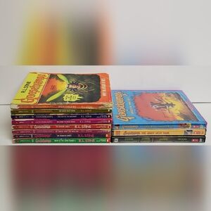 R.L. Stine Goosebumps Bundle | 8 Books, 2 Sealed DVD And A 3-Pack Thriller DVD